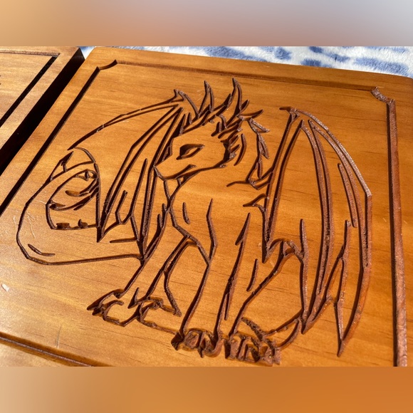 Set Of 2 Anime Style Pyrography Art Wood Hanging Wall Plaques ONE OF A KIND - Picture 4 of 11